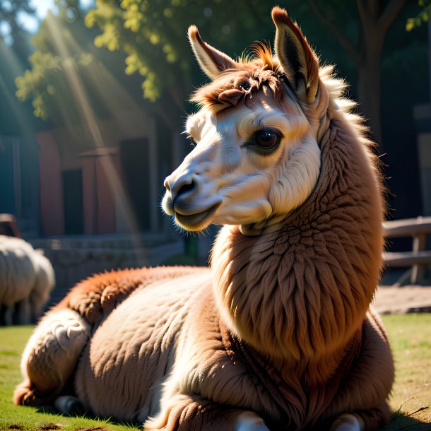 Picture of a resting llama