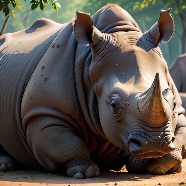 Picture of a resting rhinoceros