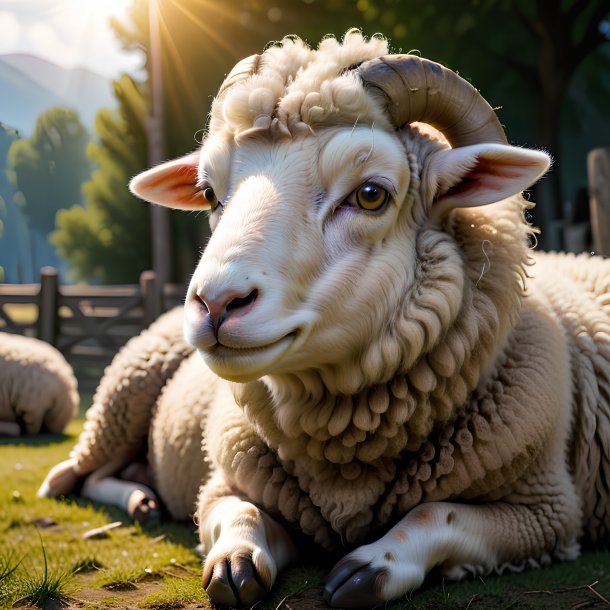 Picture of a resting sheep