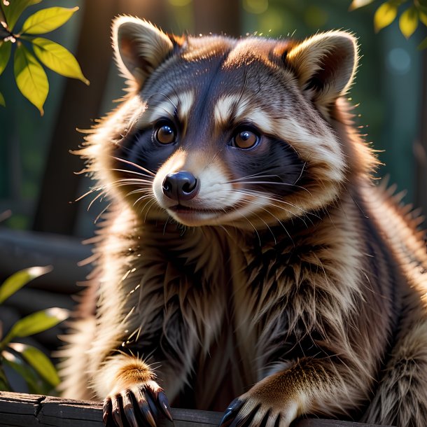 Photo d'un raton laveur au repos