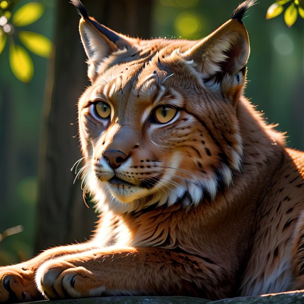 Foto de un lince en reposo