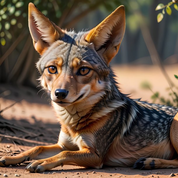 Picture of a resting jackal