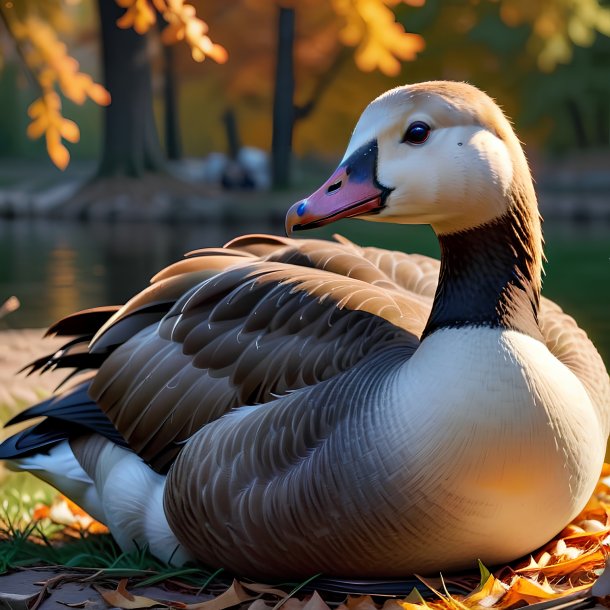 Picture of a resting goose