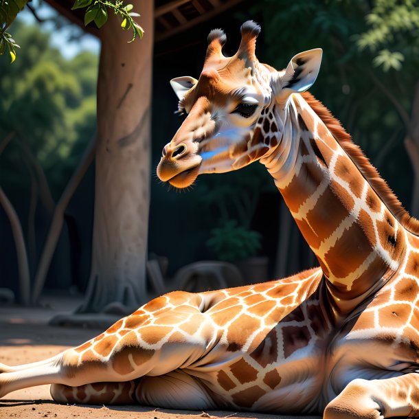 Picture of a resting giraffe