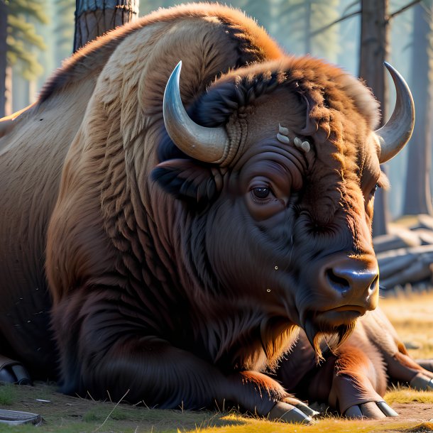 Picture of a resting bison