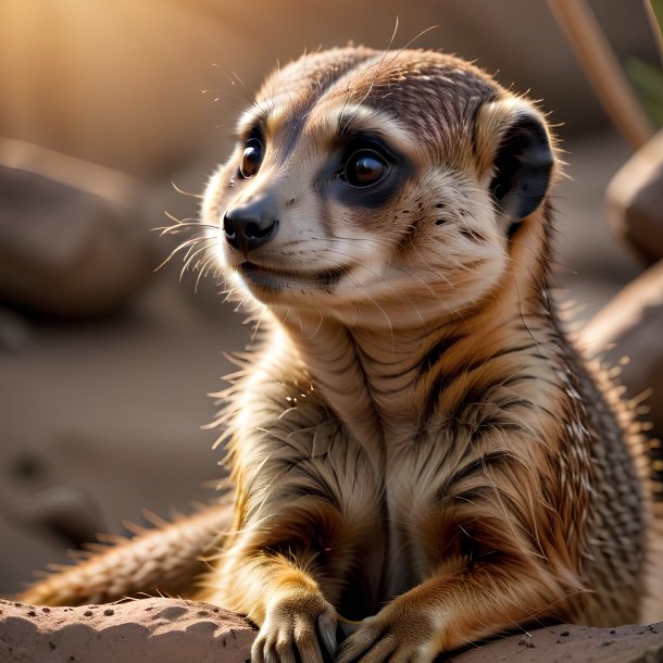 Imagem de um meerkat em repouso