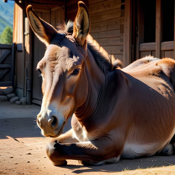 Picture of a resting mule