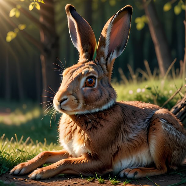 Picture of a resting hare