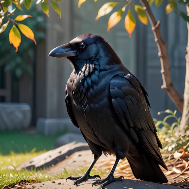 Picture of a resting crow