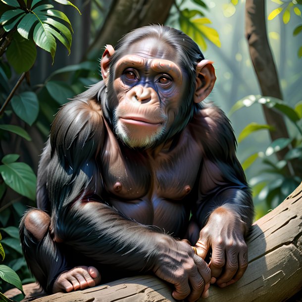 Picture of a resting chimpanzee