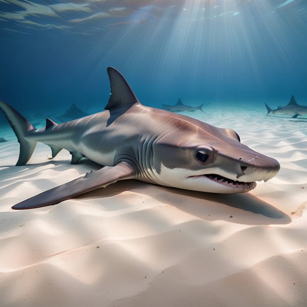 Picture of a resting hammerhead shark