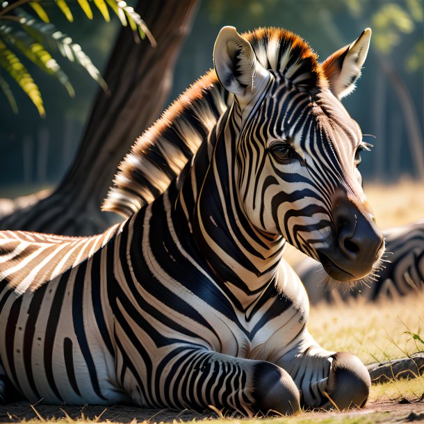 Imagem de uma zebra em repouso