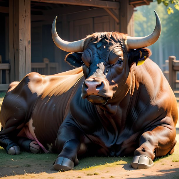 Picture of a resting bull