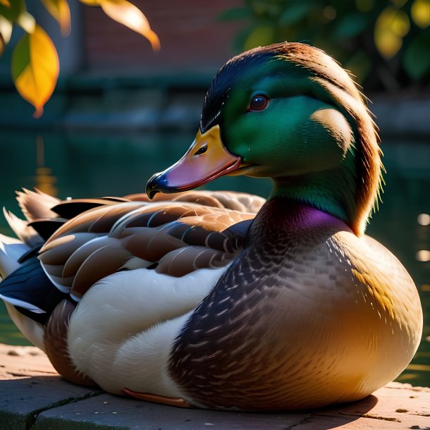 Photo d'un canard au repos