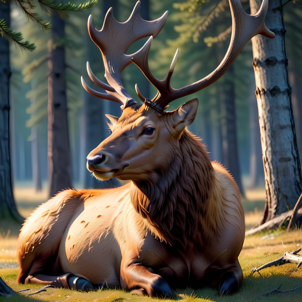 Image d'un wapiti au repos