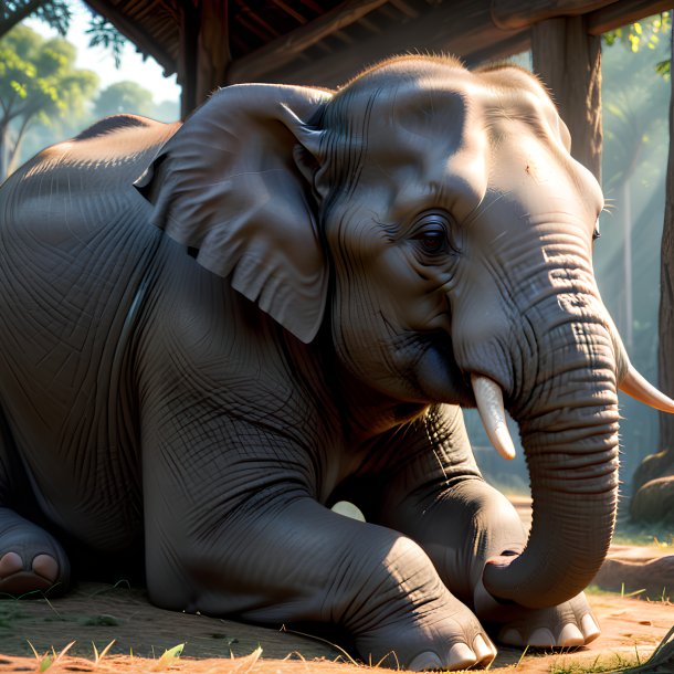 Picture of a resting elephant