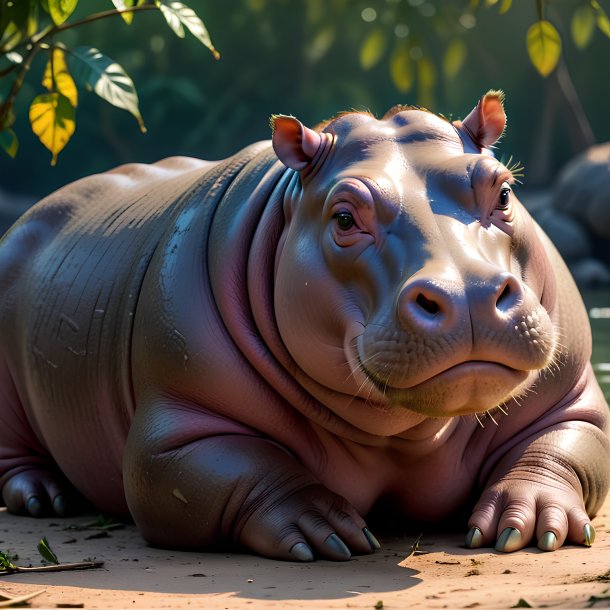 Picture of a resting hippopotamus