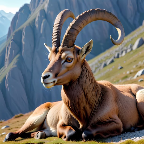 Picture of a resting ibex