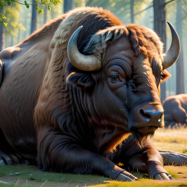 Picture of a resting buffalo