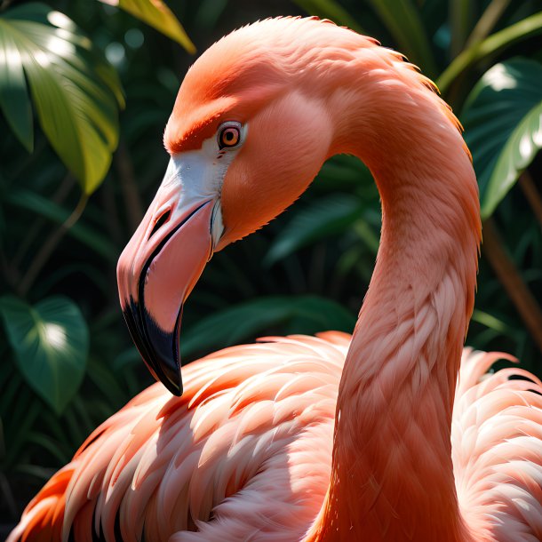 Picture of a resting flamingo