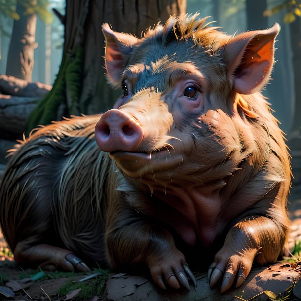 Picture of a resting boar