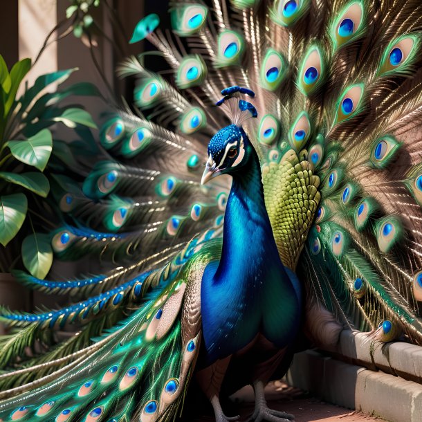 Imagen de un pavo real en reposo