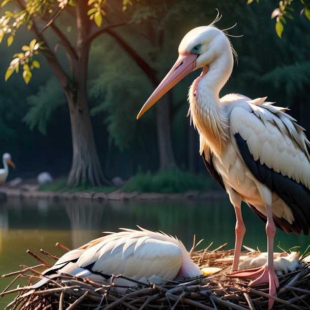 Picture of a resting stork