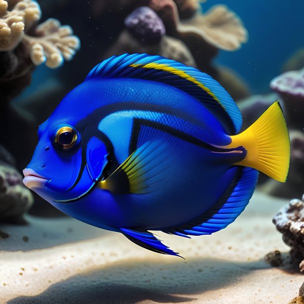 Picture of a resting blue tang