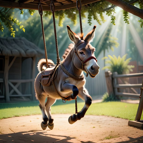 Picture of a swinging on a swing donkey