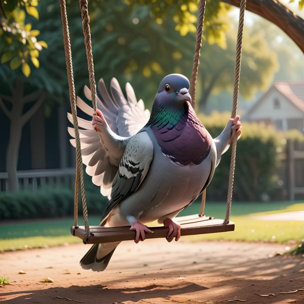 Photo d'une balançoire sur un pigeon balançoire