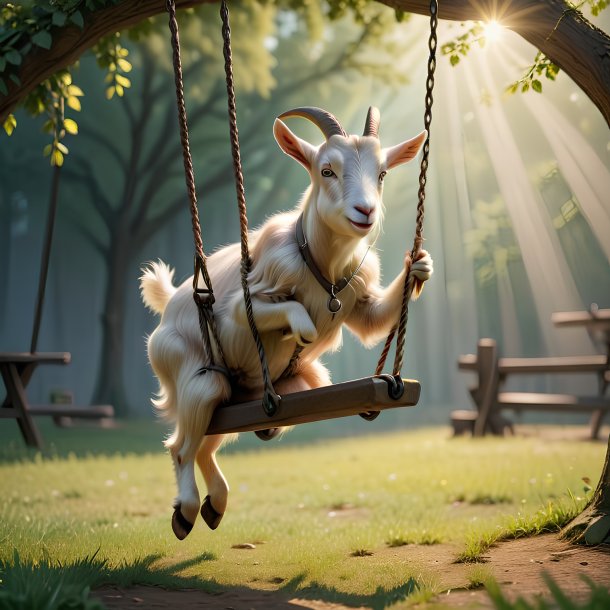 Picture of a swinging on a swing goat