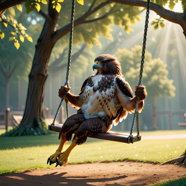 Picture of a swinging on a swing hawk