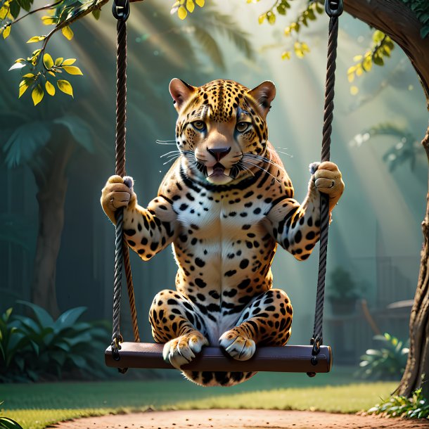 Picture of a swinging on a swing jaguar