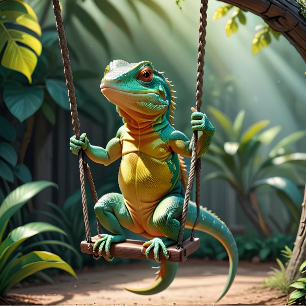 Picture of a swinging on a swing lizard