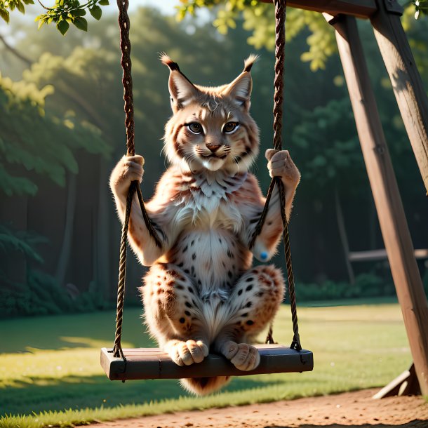 Picture of a swinging on a swing lynx