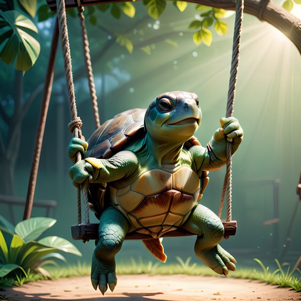 Picture of a swinging on a swing turtle