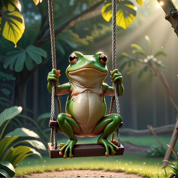 Picture of a swinging on a swing frog