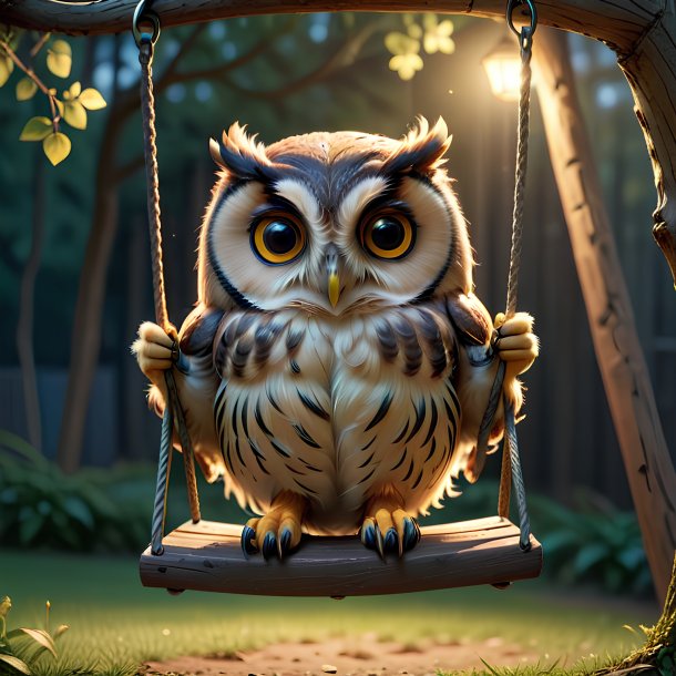 Picture of a swinging on a swing owl