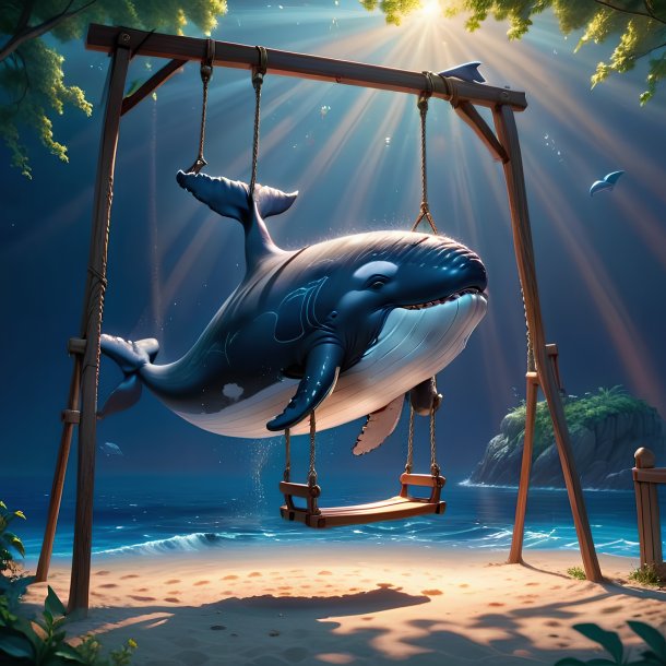 Picture of a swinging on a swing whale