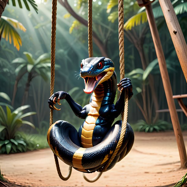 Picture of a swinging on a swing king cobra