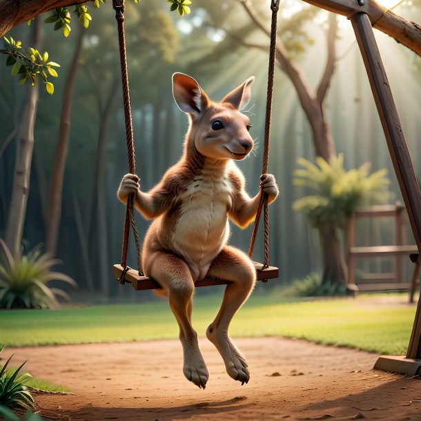 Picture of a swinging on a swing kangaroo