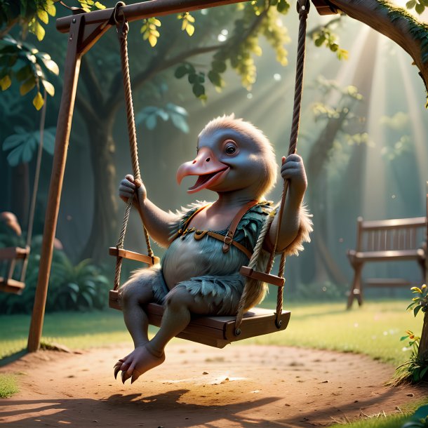 Picture of a swinging on a swing dodo