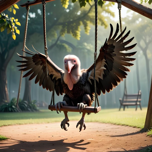 Picture of a swinging on a swing vulture