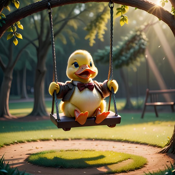 Picture of a swinging on a swing duck