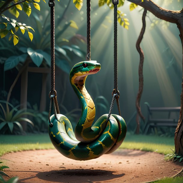 Picture of a swinging on a swing snake