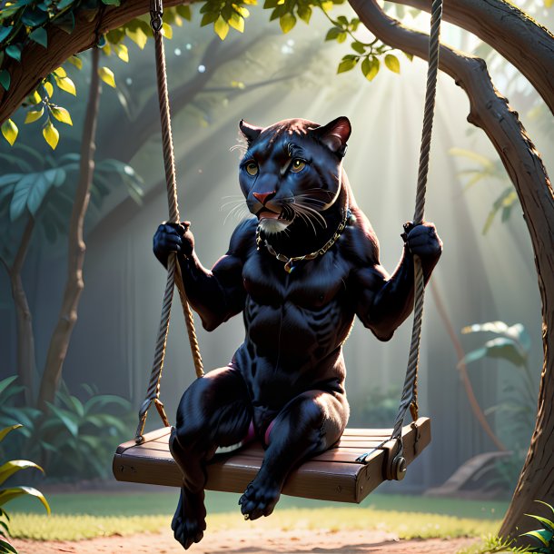 Picture of a swinging on a swing panther