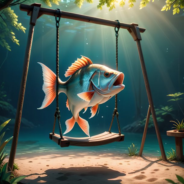 Picture of a swinging on a swing fish