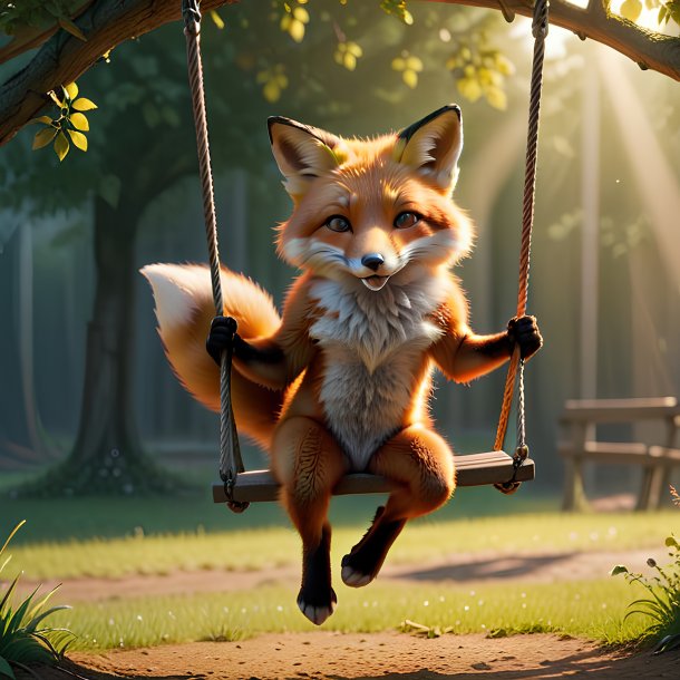 Picture of a swinging on a swing fox