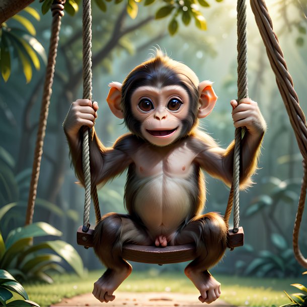 Picture of a swinging on a swing monkey