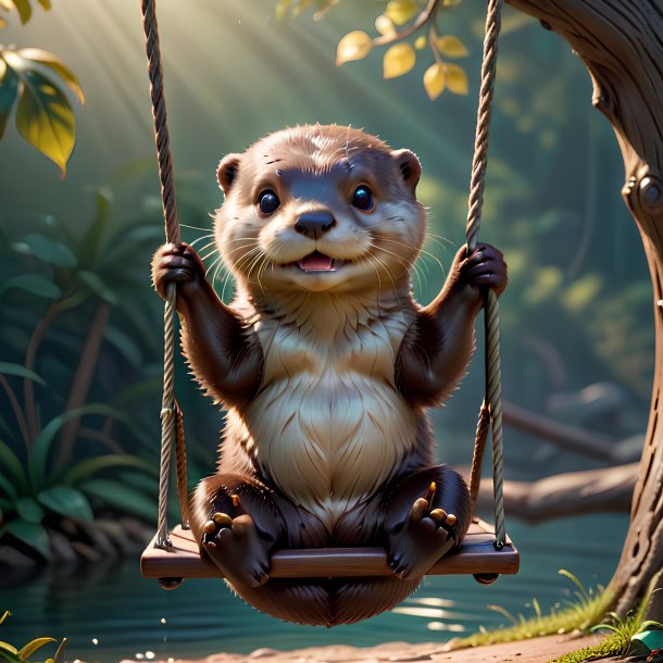 Picture of a swinging on a swing otter